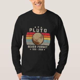 Never Forget Pluto. Retro Style Space, Science T-Shirt