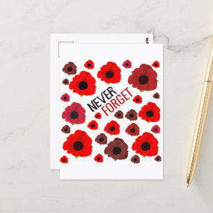 Never Forget, Poppy Flower Postcard