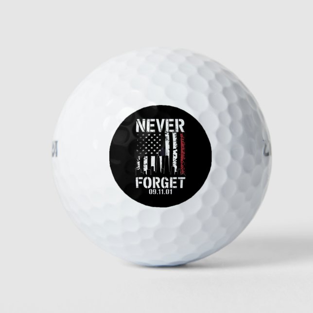 Never Forget September 11 2001 Memorial Day  Golf Balls (Front)