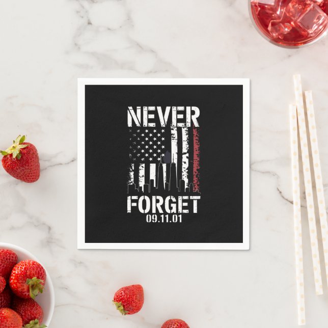 Never Forget September 11 2001 Memorial Day  Napkin (Insitu)