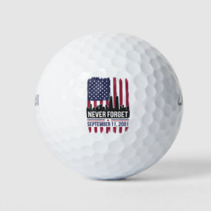 Never Forget September 11 2001 Memorial Day USA Golf Balls