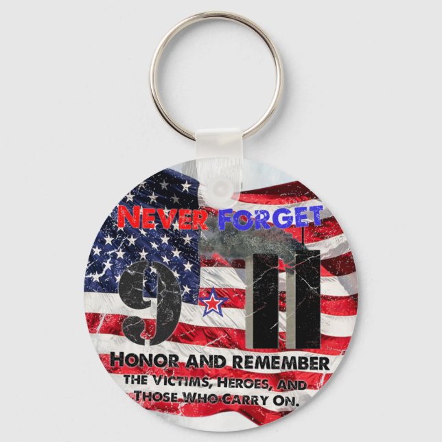 Never Forget September 11 Keychain (Front)