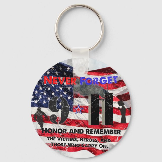 Never Forget September 11 Keychain (Front)