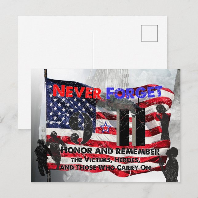 Never Forget September 11 Postcard (Front/Back)