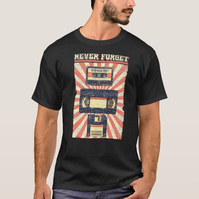 Never Forget Tee Funny Videocassette Floppy Disc V (Front)