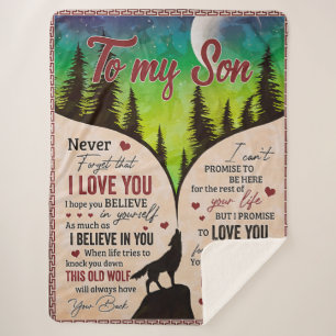 Never Forget That I Love You- Wolf Dad To Son  Sherpa Blanket