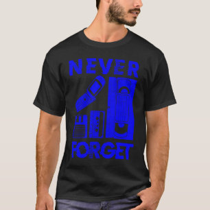 Never Forget The 90's Floppy Disc Flip Phones VHS  T-Shirt
