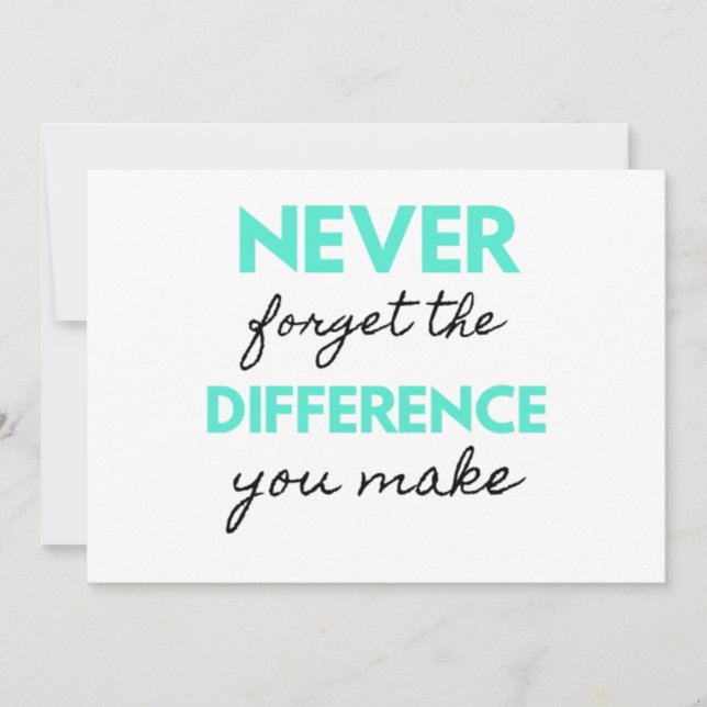 Never Forget The Difference You Make 2 Holiday Card (Front)