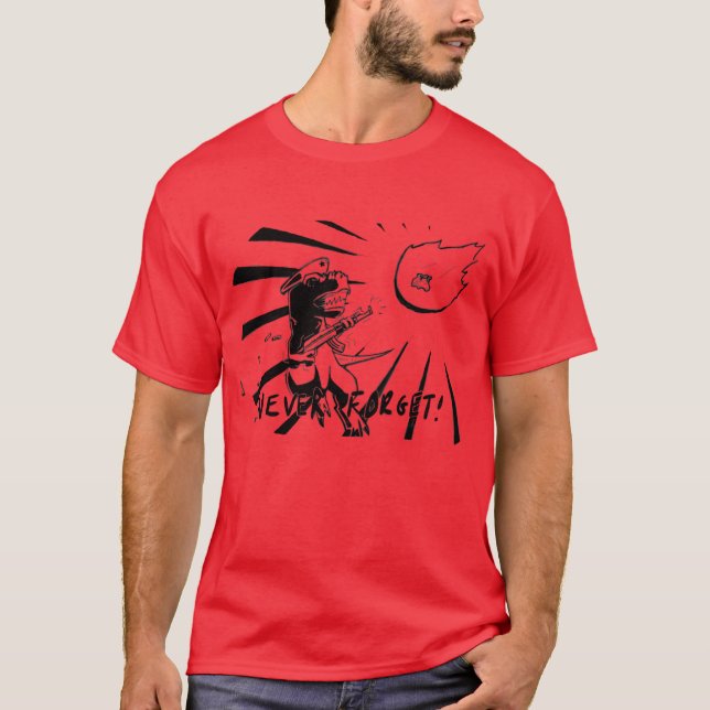 "Never Forget!" the k/T Extinction T-Shirt (Front)