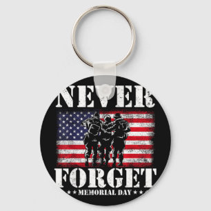 Never forget usa flag memorial day Never forget us Keychain