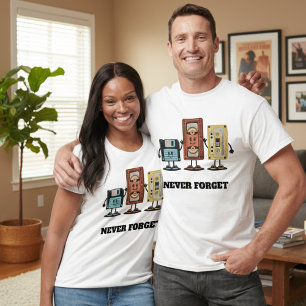 Never Forget VHS Cassette Floppy Disk Retro T-Shirt