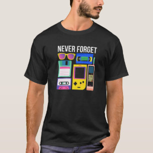 Never Forget Vintage Floppy Disc Video Tape Music T-Shirt