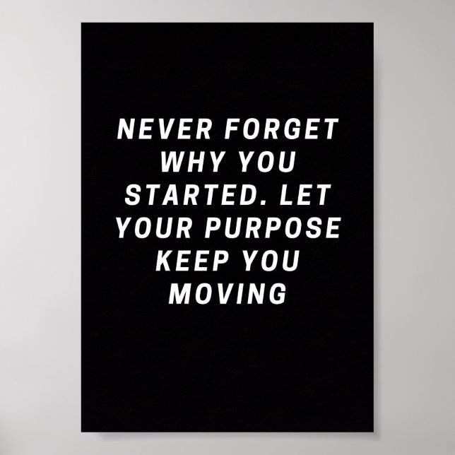 Never Forget Why You Started – Motivational Poster (Front)