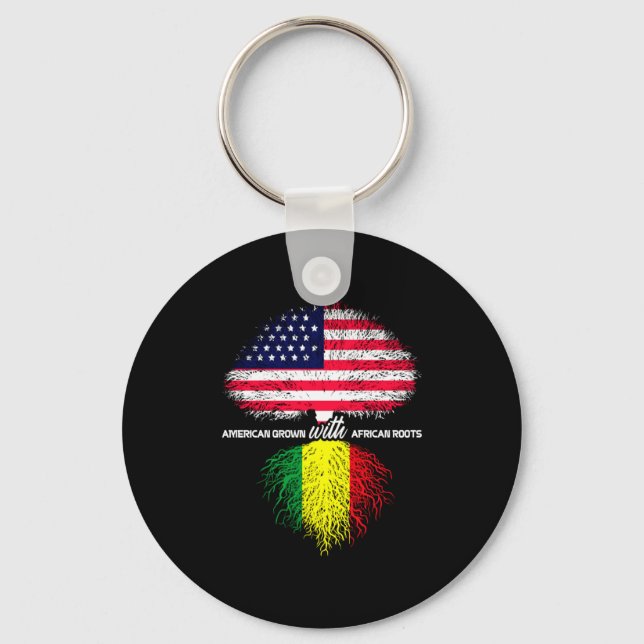 Never Forget Your Roots Black Roots Black History  Keychain (Front)