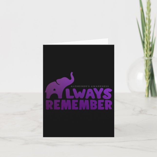 Never Forgets Alzheimerheimer Elephant 2  Card (Front)