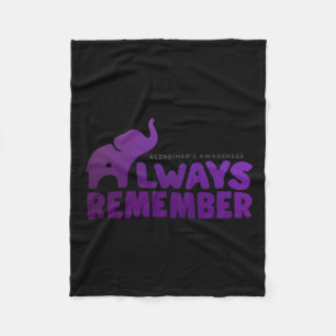 Never Forgets Alzheimerheimer Elephant 2 Fleece Blanket