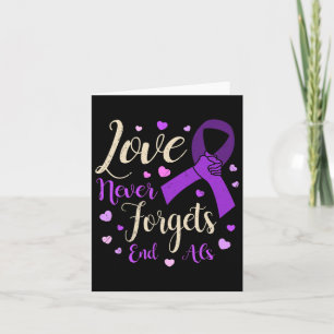 Never Forgets End Alzheimer Heimer Awareness Purpl Card