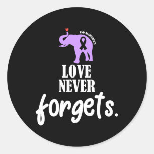 Never Forgets Heimer Awareness Memories Problem Classic Round Sticker