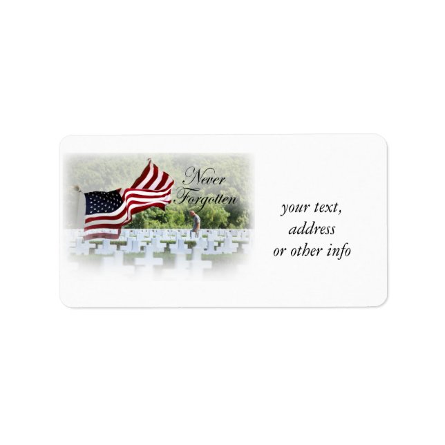 Never Forgotten - Memorial Day Label (Front)