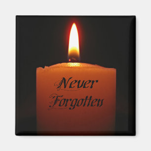 Never Forgotten Remembrance Candle Flame Magnet
