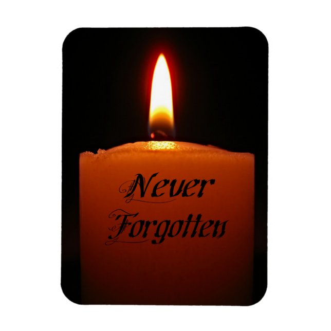 Never Forgotten Remembrance Candle Flame Magnet (Vertical)