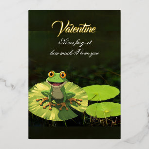 Never frog-et how much I love you Foil Holiday Card