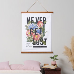 Never Get Lost Floral Slogan Hanging Tapestry