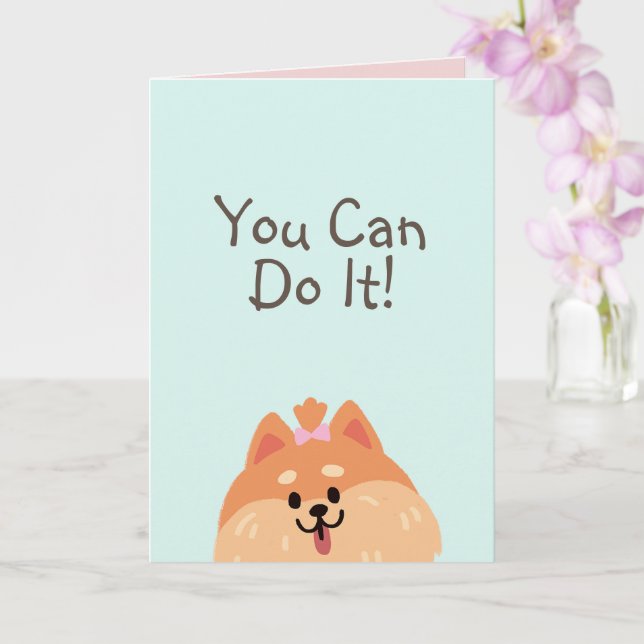 Never Give Up and Cute Dog Card (Orchid)