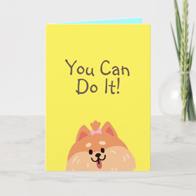 Never Give Up and Cute Dog Card (Front)
