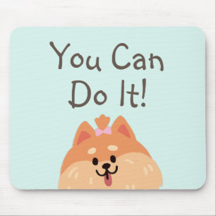 Never Give Up and Cute Puppy  Mouse Pad