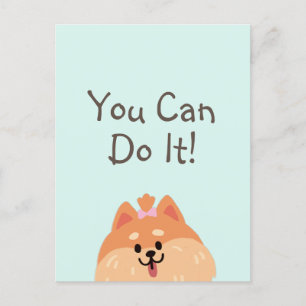 Never Give Up and Cute Puppy  Postcard