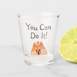 Never Give Up and Cute Puppy Shot Glass