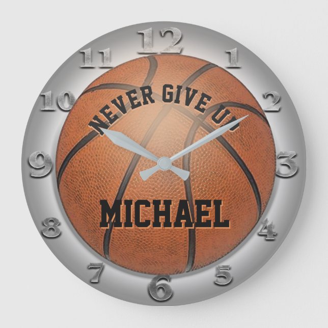 Never Give Up Basketball Clock (Front)
