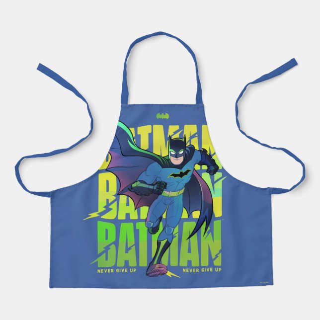 Never Give Up Batman Running Graphic Apron (Front)