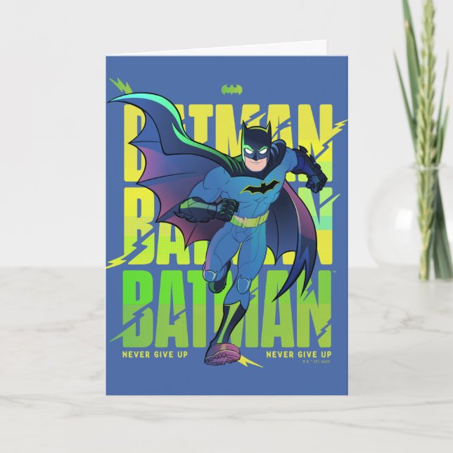 Never Give Up Batman Running Graphic Card (Front)
