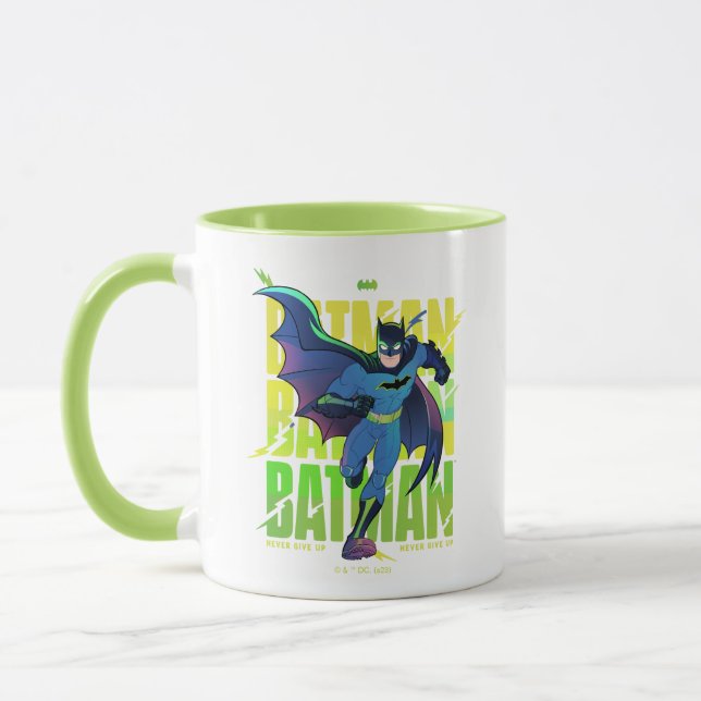 Never Give Up Batman Running Graphic Mug (Left)