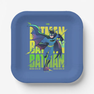 Never Give Up Batman Running Graphic Paper Plate