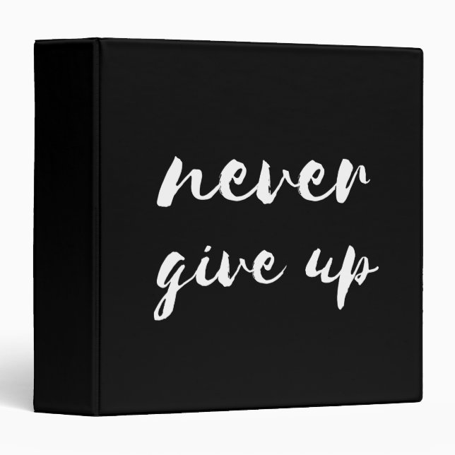 Never give up black 3 rings binder (Front/Spine)
