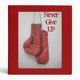 Never Give Up, Boxing Gloves Inspirational Binder