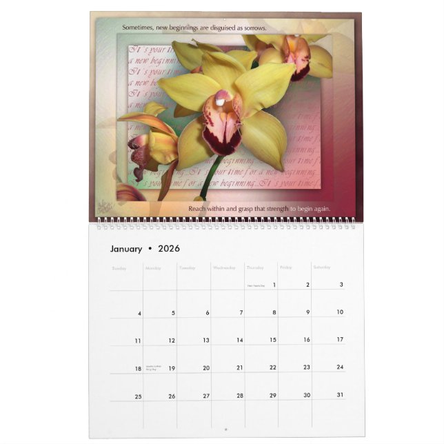 Never Give Up Calendar Breast Cancer Supporter (Jan 2026)