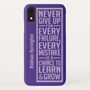 NEVER GIVE UP custom name phone cases