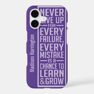 NEVER GIVE UP custom name phone cases