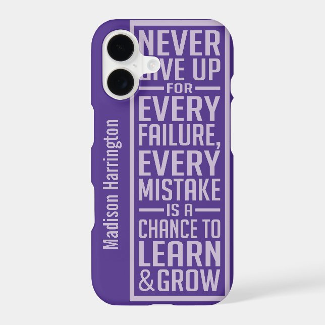 NEVER GIVE UP custom name phone cases (Back)