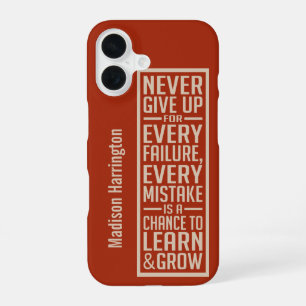 NEVER GIVE UP custom name phone cases