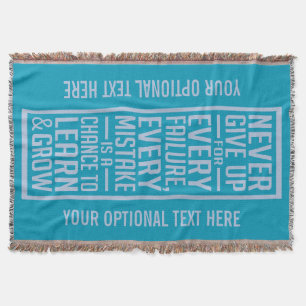 NEVER GIVE UP custom throw blanket