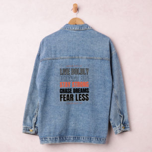 NEVER GIVE UP DENIM JACKET