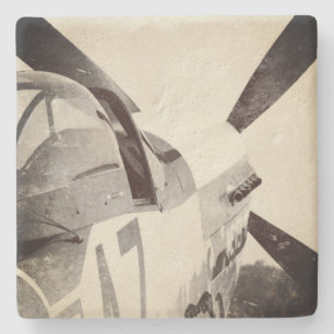 Never Give Up Fighter Airplane Stone Coaster
