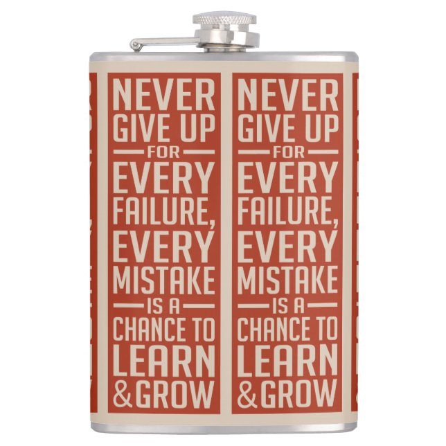 NEVER GIVE UP flask (Front)
