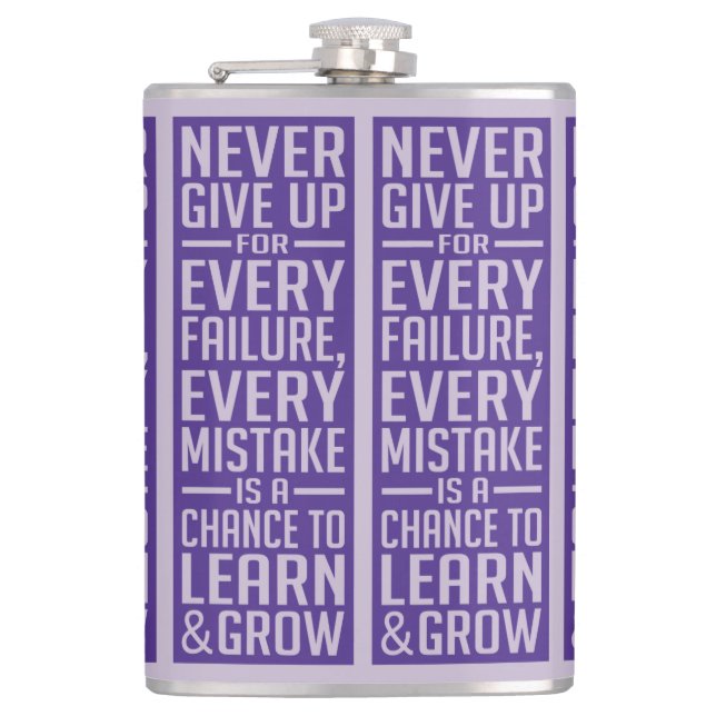 NEVER GIVE UP flask (Front)