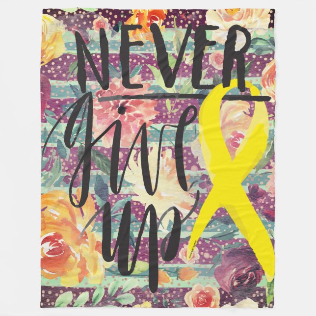 NEVER GIVE UP Fleece Blanket, 60"x80" Blanket (Front)